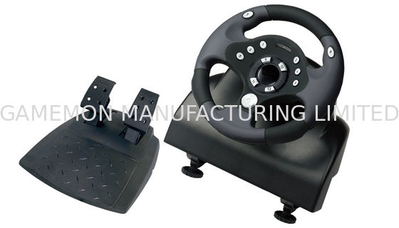 Hitam / Merah Komputer PC Game Racing Wheel Dengan Foot Pedal CE / ROHS